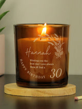 Next PMC Personalised Birthday Amber Glass Candle- Buy online at McGrocer