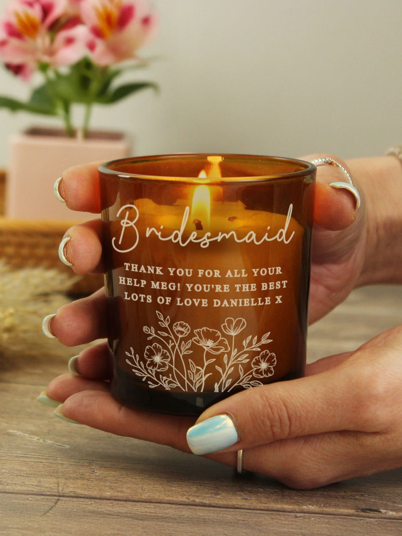 PMC personalised wedding candle jar with vanilla scent, imported from the UK