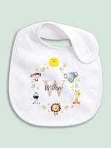 Next Little Years Personalised Jungle Animal Icon Baby Bib- Buy online at McGrocer