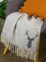 Next Jonnys Sister Grey Personalised Stag Throw 150x183cm- Buy online at McGrocer