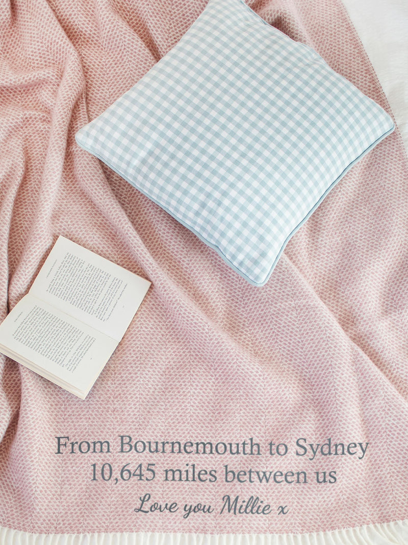Jonny's Sister personalised pure wool throw 150x183cm (British brand)