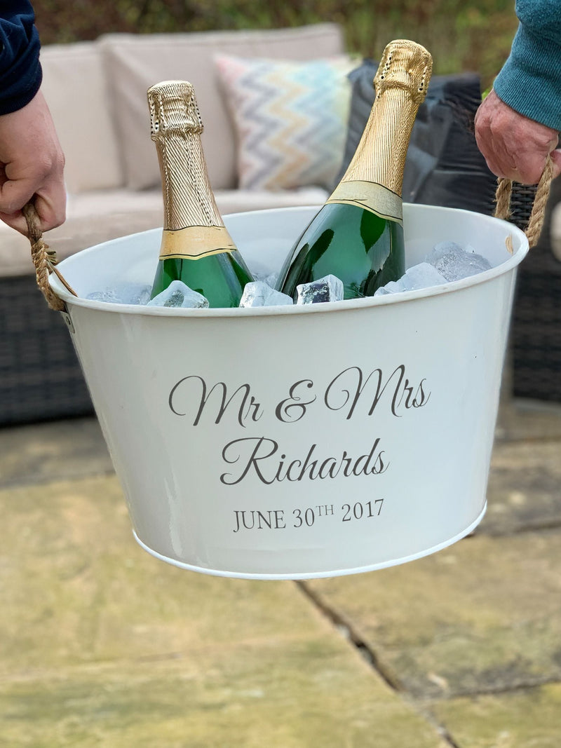 Jonny's Sister personalised wedding wine cooler, imported from the UK