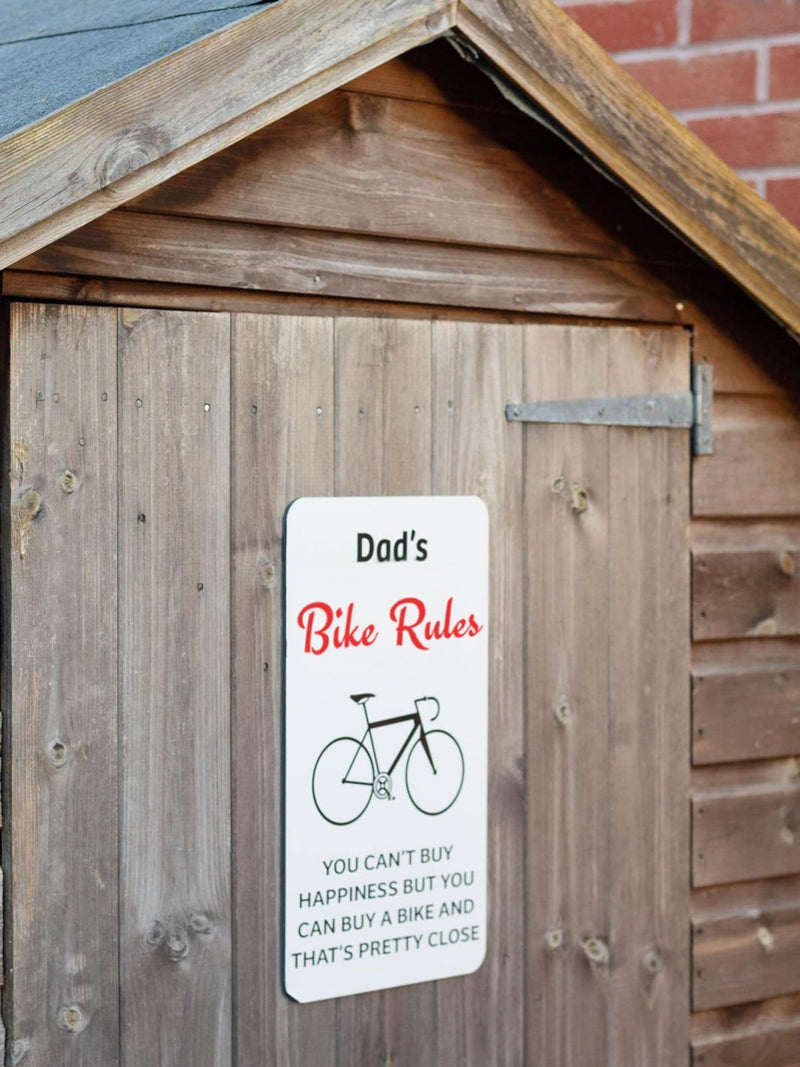 Jonnys Sister personalised bike rules sign aluminium - British product