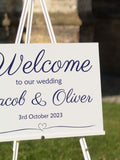 Jonnys Sister personalised wedding welcome sign 60x40cm (British brand)