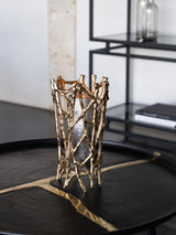 Next Libra Interiors Gold Twig Round Pillar Candle Holder- Buy online at McGrocer