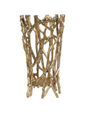 Libra Interiors gold twig round pillar candle holder, UK version