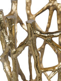 Libra Interiors gold twig round pillar candle holder, UK version