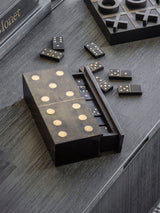 Next Libra Interiors Brown Columbia Small Wooden Domino Set in Storage Box- Buy online at McGrocer