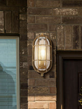 Next Searchlight Brass Ocean Oval Outdoor Wall Light 22.5cm- Buy online at McGrocer