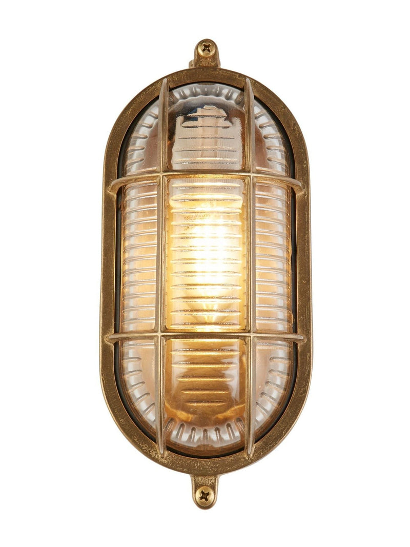 Searchlight outdoor wall light brass ocean oval - British product