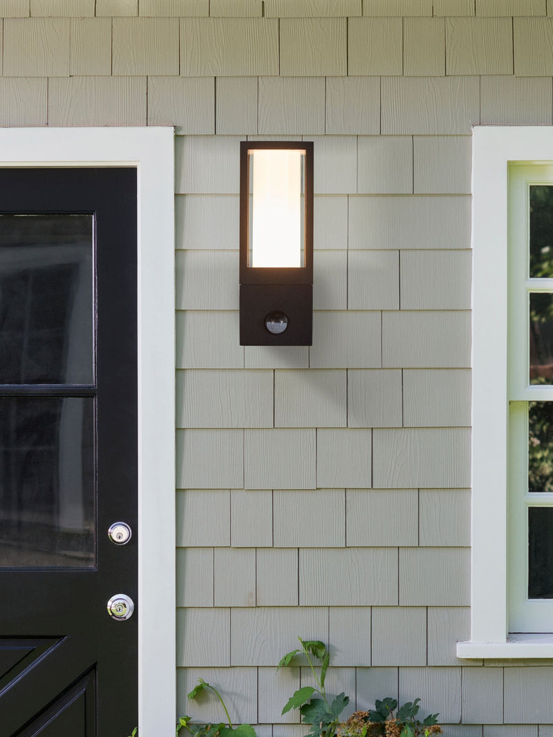 Searchlight Black Apollo outdoor wall light, UK version