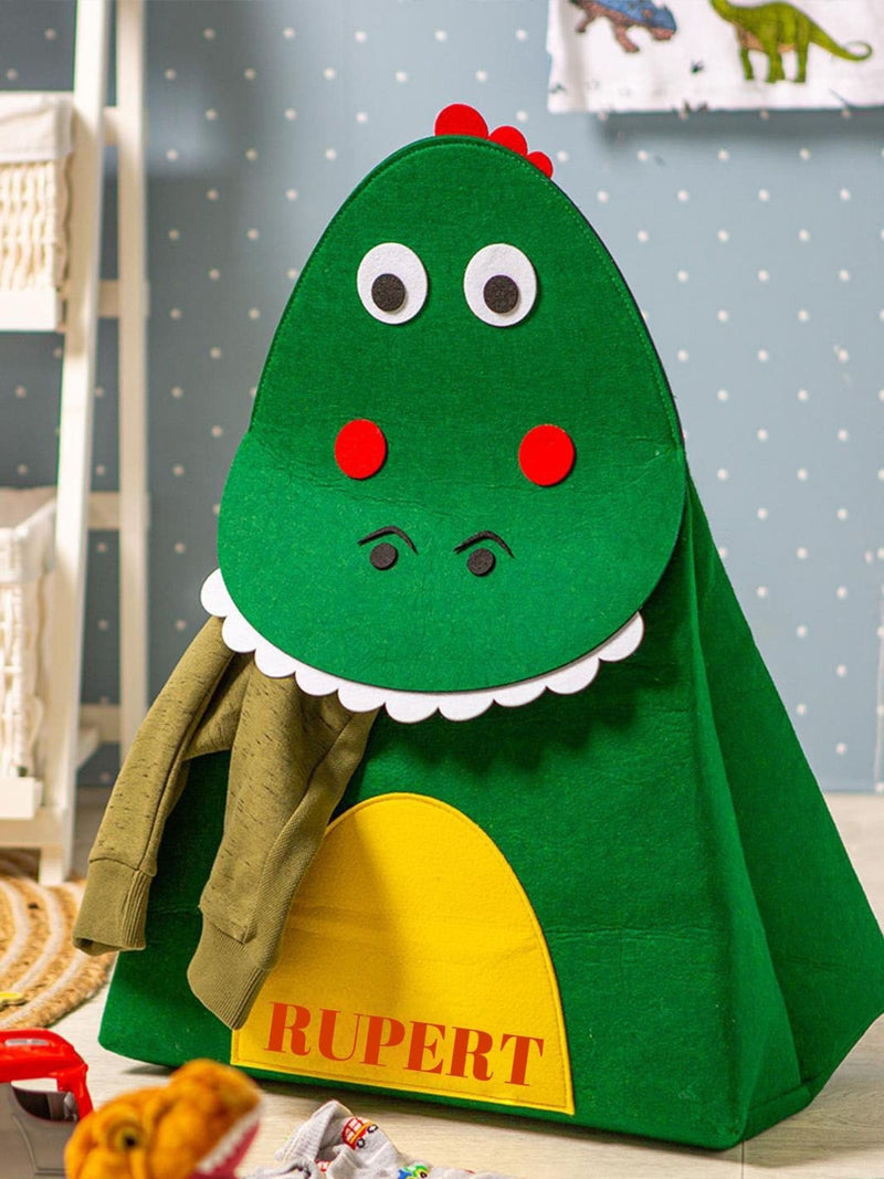 Personalised felt dinosaur laundry bag by Jonny's Sister, UK version