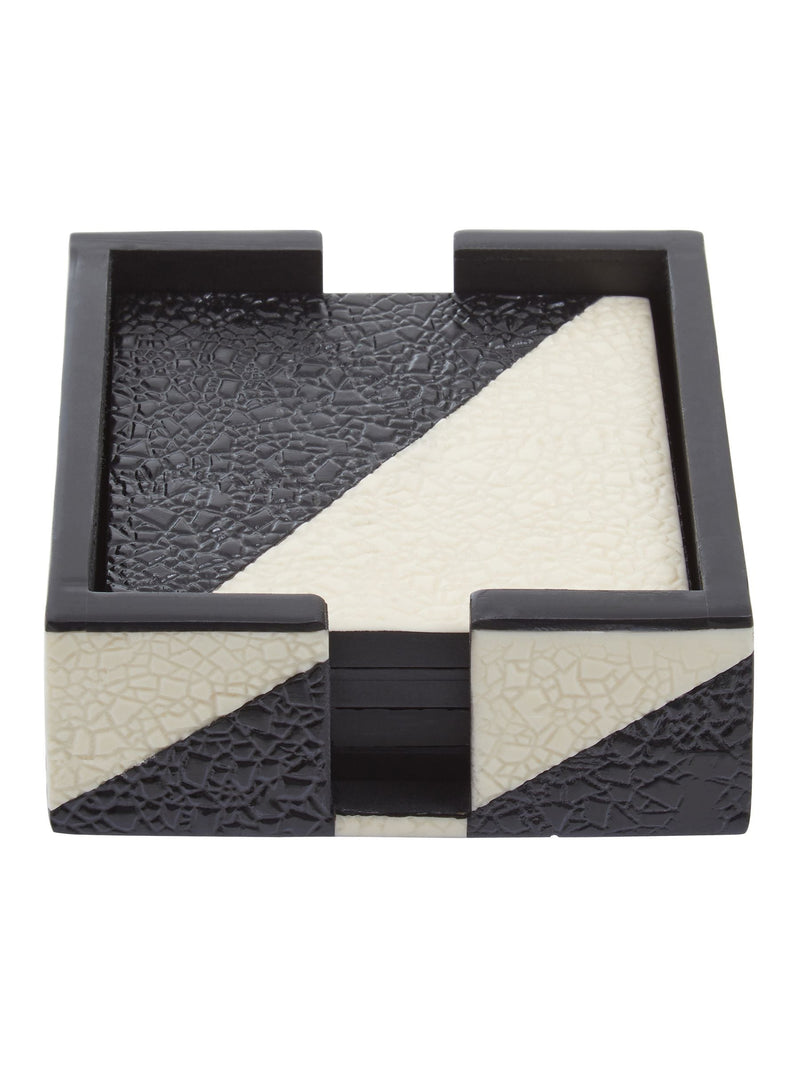Fifty Five South black/white coaster set of 4 - British product