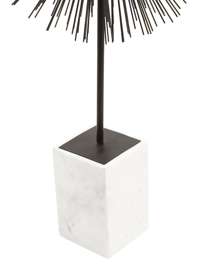 Fifty Five South black and white starburst sculpture with marble base 64cm height - British product