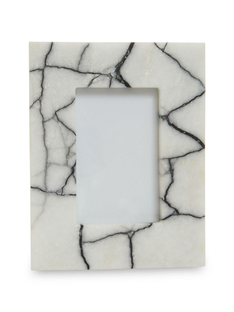 Fifty Five South black and white Marmara marble photo frame - British product