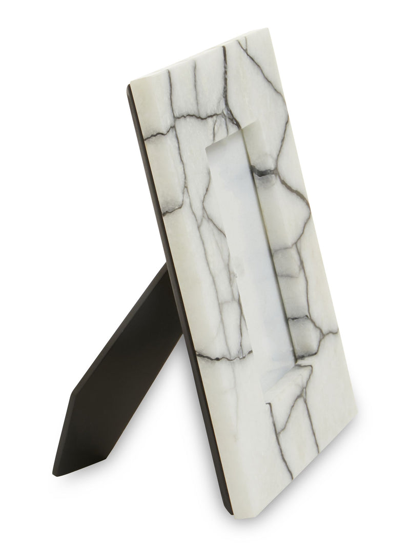 Fifty Five South black and white Marmara marble photo frame - British product