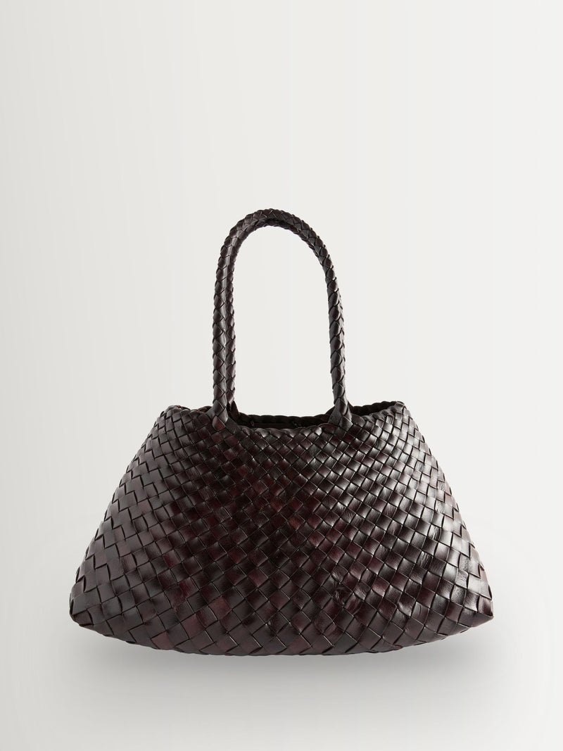 Dragon Diffusion Santa Croce large woven bag dark brown (British brand)