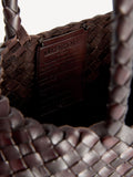 Dragon Diffusion Santa Croce large woven bag dark brown (British brand)