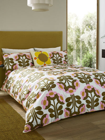 Next Orla Kiely Blossom Buttercup 100% Cotton Duvet Cover and Pillowcase Set- Buy online at McGrocer