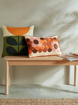 Next Orla Kiely Orange Retro Flower Stripe 100% Cotton Cushion 50x30cm- Buy online at McGrocer