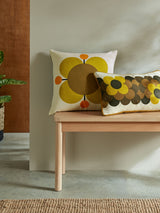 Next Orla Kiely Yellow Atomic Flower 100% Cotton Cushion 45x45cm- Buy online at McGrocer