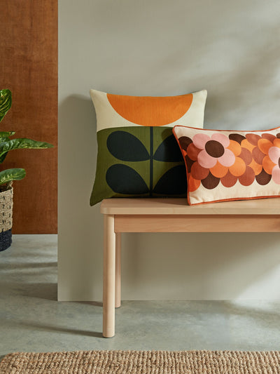 Next Orla Kiely Orange Sunflower 100% Cotton Cushion 45cm- Buy online at McGrocer