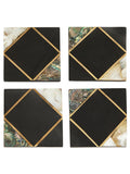 Fifty Five South Oriana black slate coasters with gold finish, set of 4 - British product