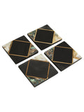 Fifty Five South Oriana black slate coasters with gold finish, set of 4 - British product