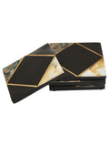 Fifty Five South Oriana black slate coasters with gold finish, set of 4 - British product