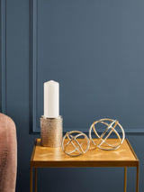 Next Fifty Five South Set of 2 Silver Textured Ornaments Sculptures Home Decor- Buy online at McGrocer