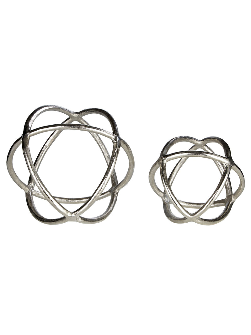 Fifty Five South silver textured aluminium sculptures set of two - British product