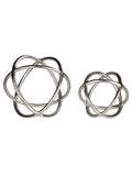 Fifty Five South silver textured aluminium sculptures set of two - British product