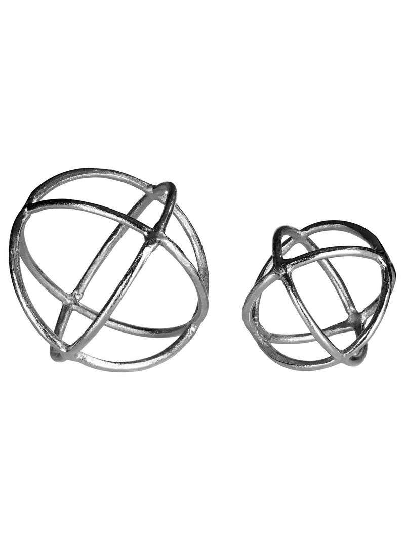 Fifty Five South silver textured aluminium sculptures set of two - British product
