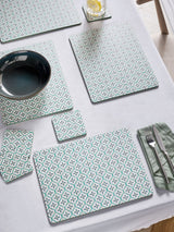 Next Set of 4 Teal Mediterranean Tile Placemats and Coasters 25 x 33 cm- Buy online at McGrocer