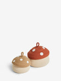 Jojo Maman Bébé natural toadstool woven rope storage baskets set of 2 (British brand)