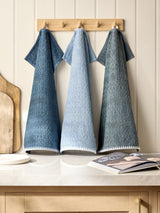 Blue Terry Tea Towels Set of 3