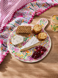 Lucy Tiffney pink yellow wiggle platter, UK version