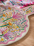 Lucy Tiffney pink yellow wiggle platter, UK version