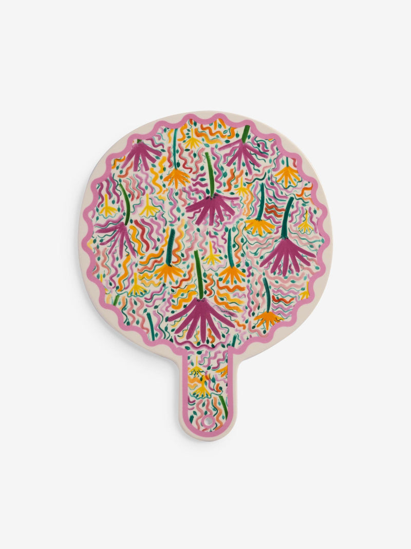 Lucy Tiffney pink yellow wiggle platter, UK version