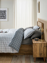Grey Reversible Check Duvet Cover and Pillowcase Set