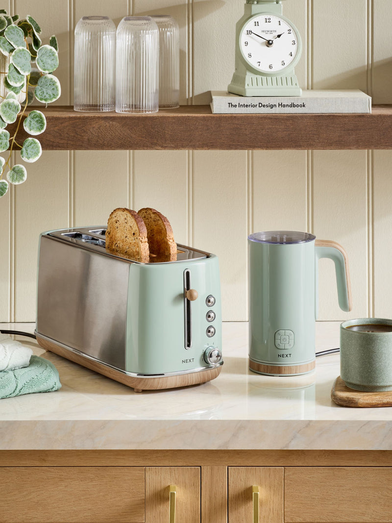 Sage Green Long Malvern 2-slice toaster (British brand)