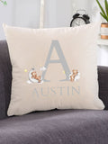 Personalised childrens bedroom cushion 40x40 cm - British product