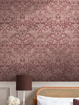 Next William Morris At Home Strawberry Thief Burgundy Wallpaper Sample A4- Buy online at McGrocer