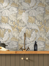 Next William Morris At Home Acanthus Neutral A4 Wallpaper Sample- Buy online at McGrocer