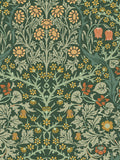 William Morris Blackthorn wallpaper sample Deep Green - British product
