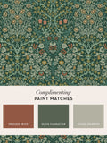 William Morris Blackthorn wallpaper sample Deep Green - British product