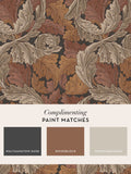 William Morris At Home burnt orange acanthus wallpaper sample A4, imported from the UK