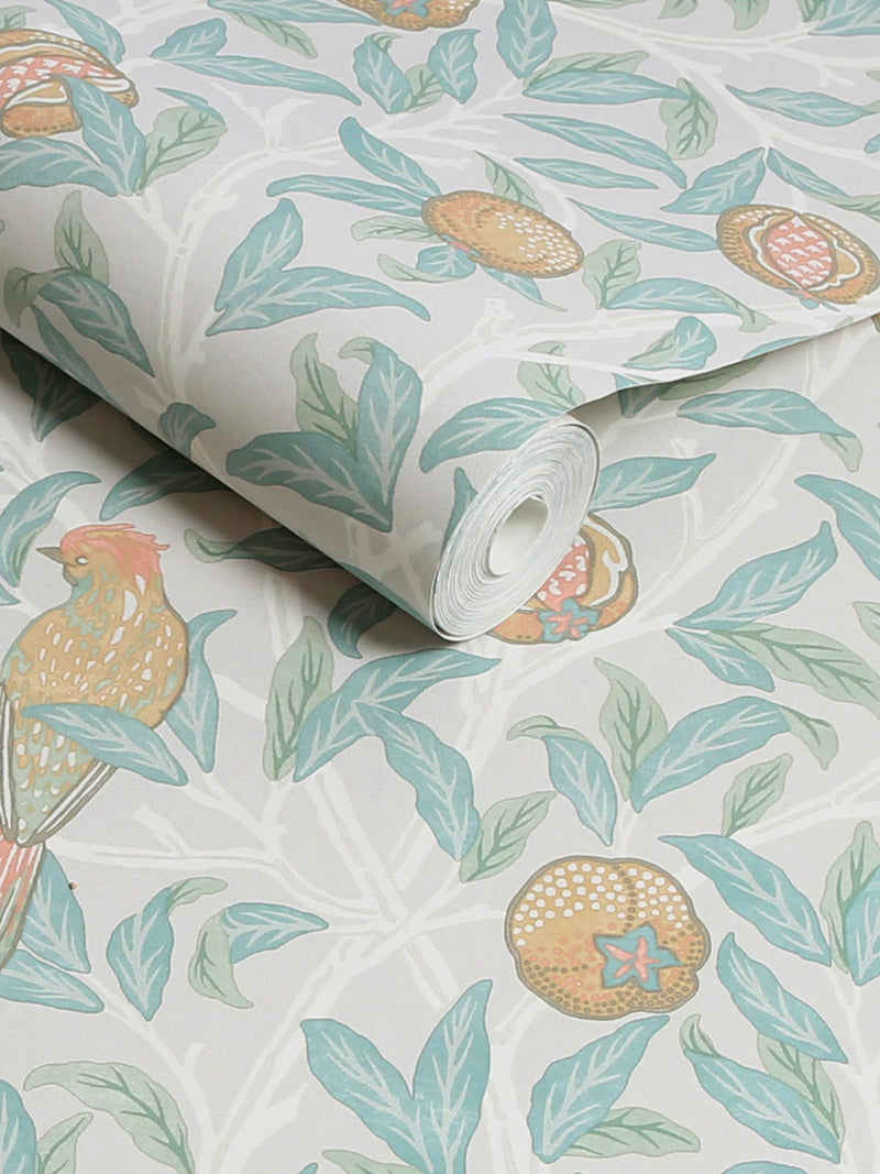 William Morris Bird and Pomegranate wallpaper Duck Egg, imported from the UK