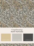William Morris Charcoal Willow Bough A4 wallpaper sample, imported from the UK