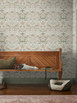 Next William Morris At Home Strawberry Thief Sage Pink Wallpaper Sample A4- Buy online at McGrocer